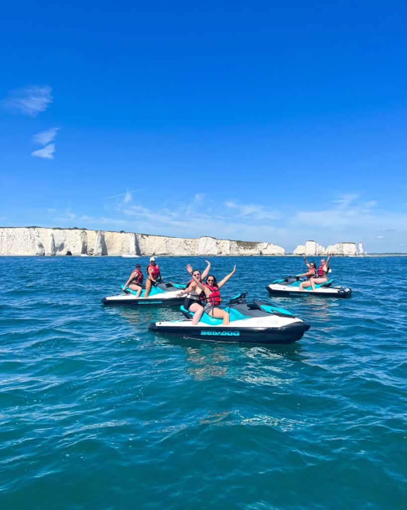 Jet Ski riders enjoying the water at South Coast Marine.