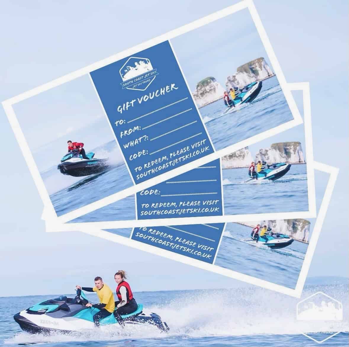 Jet ski gift voucher for fun water adventures at South Coast Jetski. Perfect for thrill-seekers and.